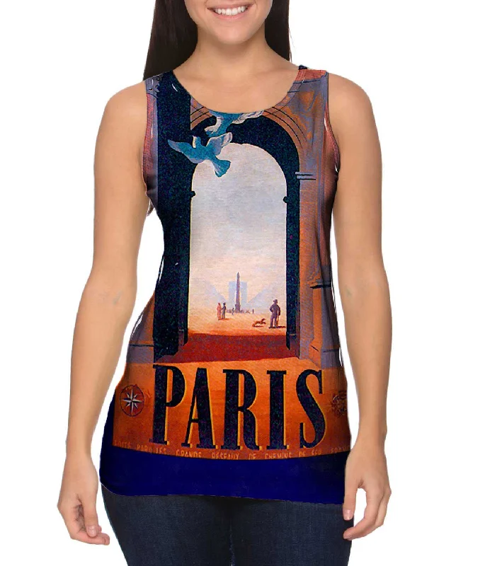 Women's Spaghetti Strap Tank Tops with Geometric PatternsParis Bridge