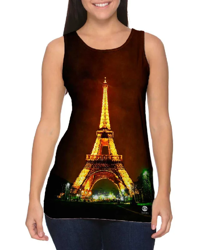 Plunge Neck Women's Seamless Tank Tops for a Smooth FitParis Dream At Night