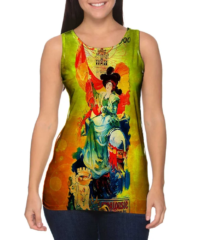 Plus Size Women's Embroidered Tank Tops in Boho StylesParis Exposition 1900