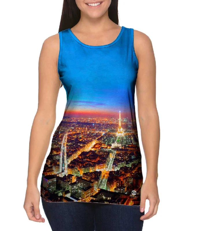 Women's Sleeveless Ribbed Tank Tops for a Trendy LookParis Night Glowing