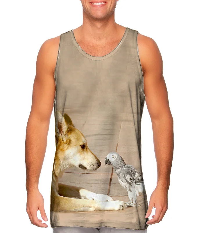 Plunge Neck Women's Seamless Tank Tops for a Smooth FitParrot And Dog Meeting Of The Minds