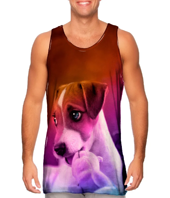 Mock Neck Women's Performance Tank Tops for CyclingParson Terrier Puppy