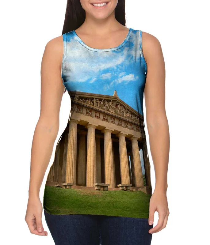 Women's Button - Down Tank Tops in Striped PatternsParthenon Greece