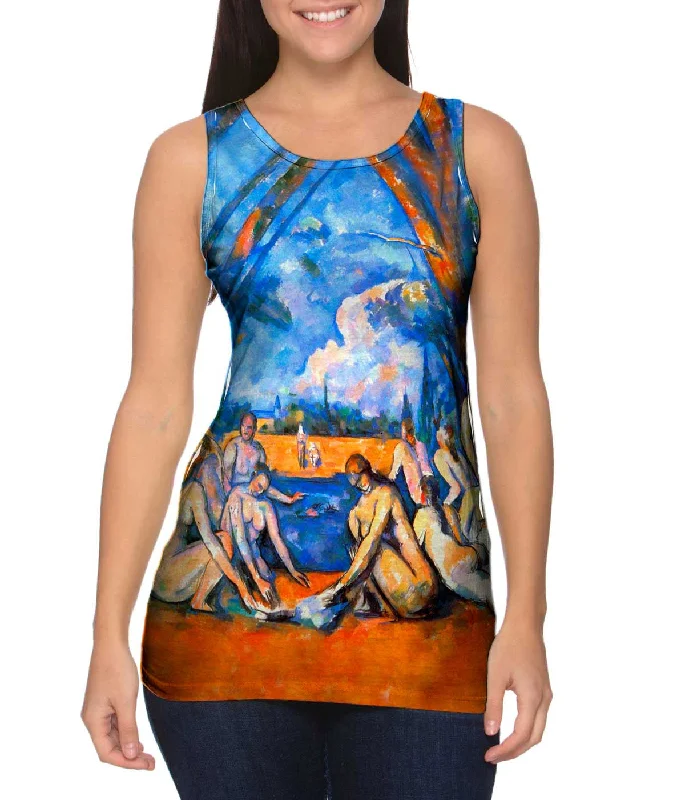 Plus Size Women's Puff - Sleeve Tank Tops in Pastel HuesPaul Cezanne - "Large Bathers" (1906)