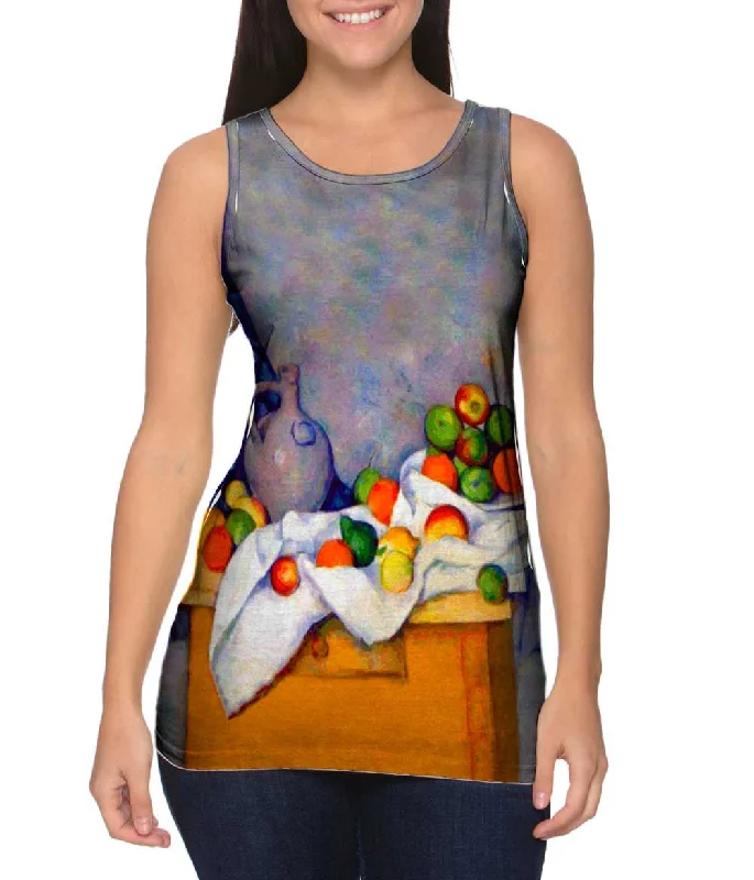 Plus Size Women's Criss - Cross Back Tank Tops in Neon ColorsPaul Cezanne - "Rideau Cruchon Et Compotier" (1894)