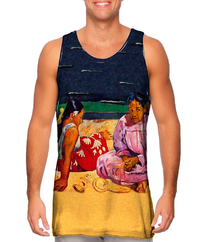 Mock Neck Women's Performance Tank Tops for CyclingPaul Gauguin - "Tahitian Women on the Beach" (1891)