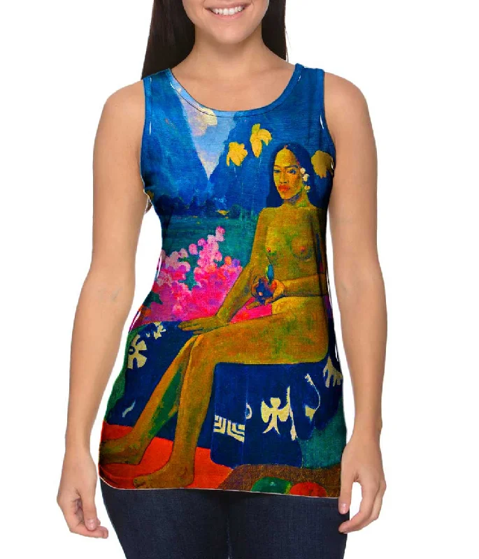 Plus Size Women's Puff - Sleeve Tank Tops in Pastel HuesPaul Gauguin - "The Seed Of The Areoi" (1892)