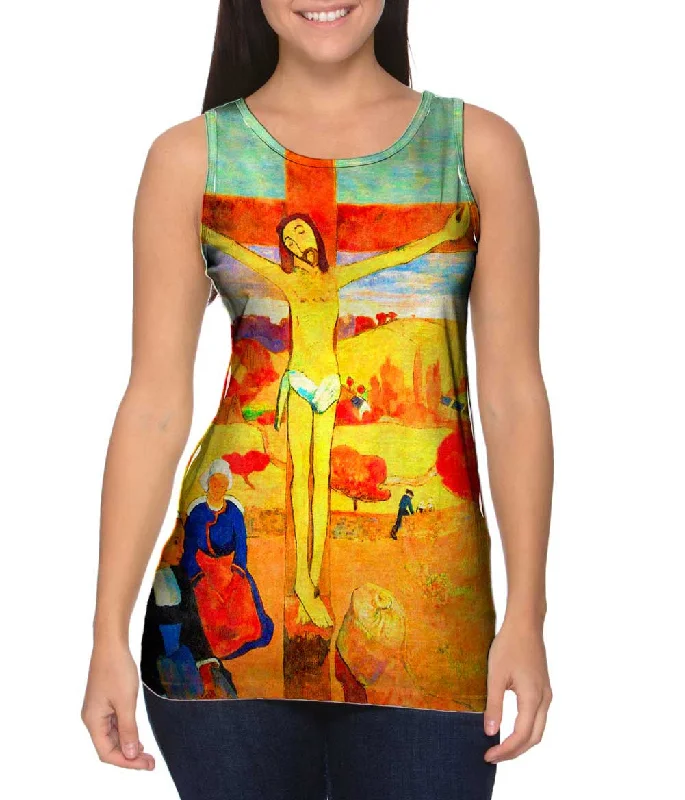 Women's Longline Tank Tops with Abstract PrintsPaul Gauguin - "The Yellow Christ" (1889)