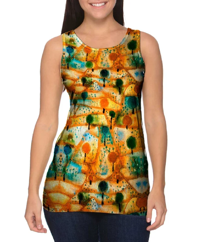 Women's Longline Tank Tops with Abstract PrintsPaul Klee - "Small Rhythmic Landscape" (1920)