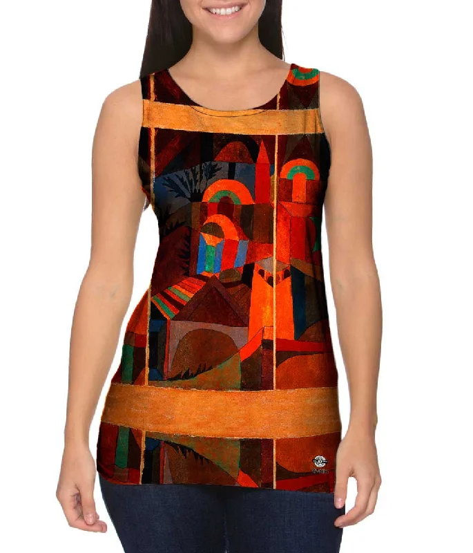 Women's Sleeveless Ribbed Tank Tops for a Trendy LookPaul Klee - "Temple Gardens" (1920)