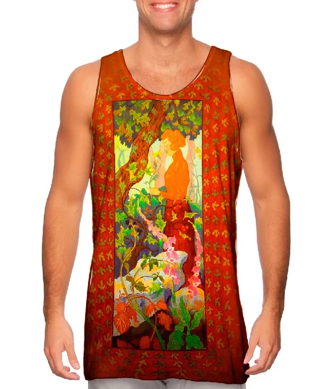 Scoop Neck Women's Linen Blend Tank Tops for SummerPaul Ranson - "Digitales" (1899)