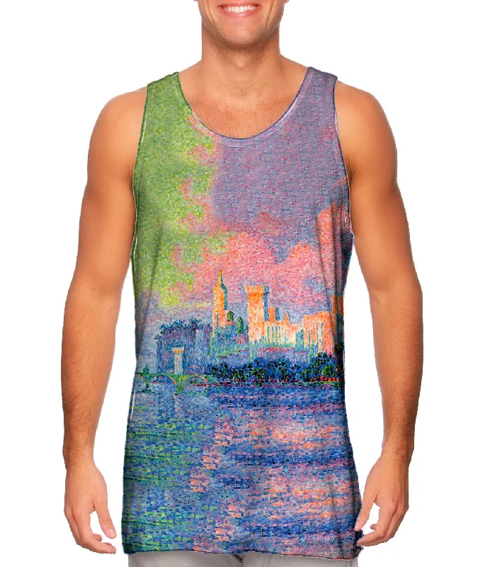 Halter Neck Women's Modal Blend Tank Tops for ComfortPaul Signac - "The Papal Palace at Avignon" (1900)