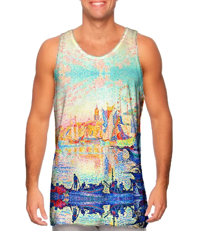 Plus Size Women's Side - Slit Tank Tops in Metallic ShadesPaul Signac - "The Port of Saint-Tropez" (1901)