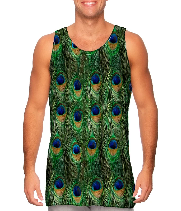 V - Neck Women's Moisture - Wicking Tank Tops for RunningPeacock Feathers