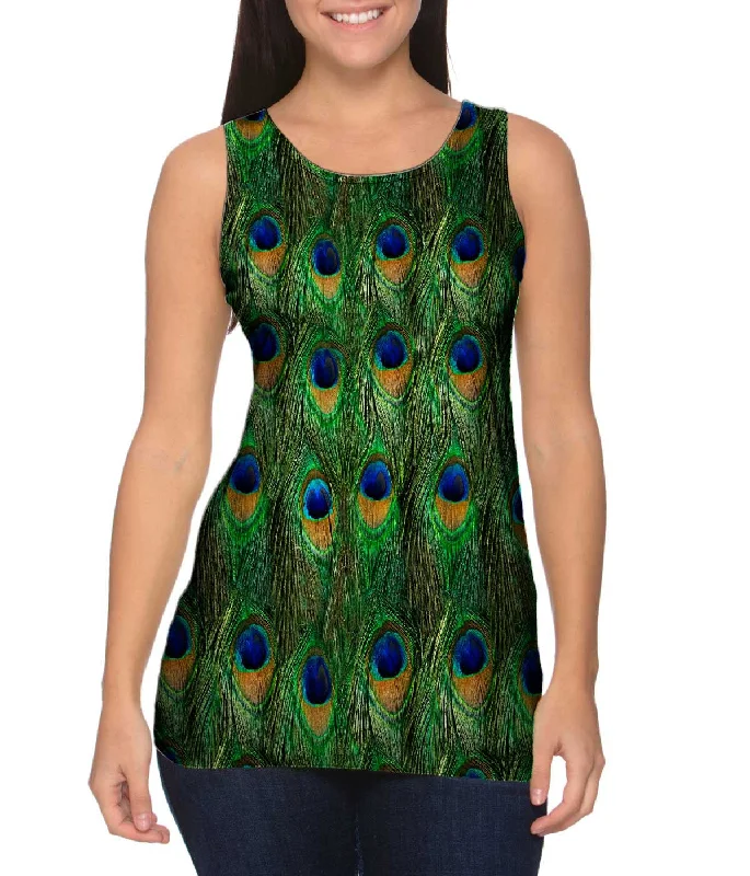 Women's Sleeveless Ribbed Tank Tops for a Trendy LookPeacock Feathers