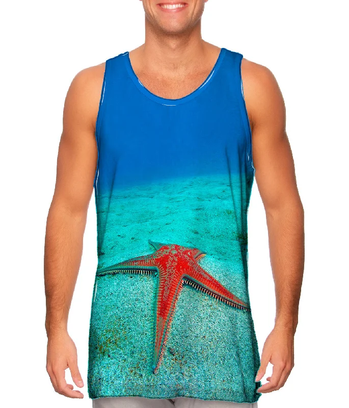 Plus Size Women's Criss - Cross Back Tank Tops in Neon ColorsPecheur De Stars Starfish Underwater