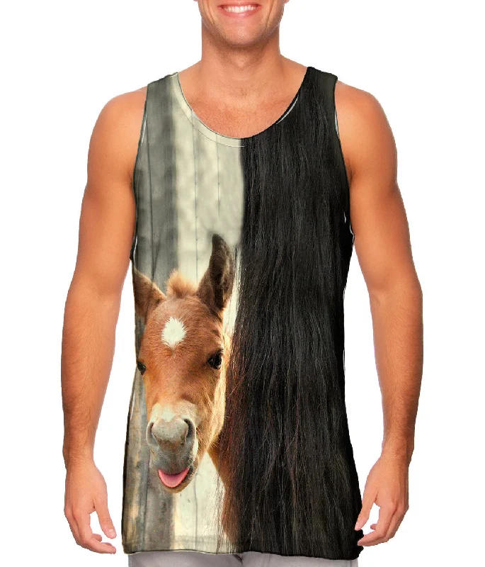 V - Neck Women's Moisture - Wicking Tank Tops for RunningPeek A Boo Horse