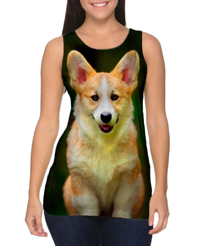 Square Neck Women's Organic Cotton Tank Tops in Earth TonesPembroke Welsh Corgi Dog