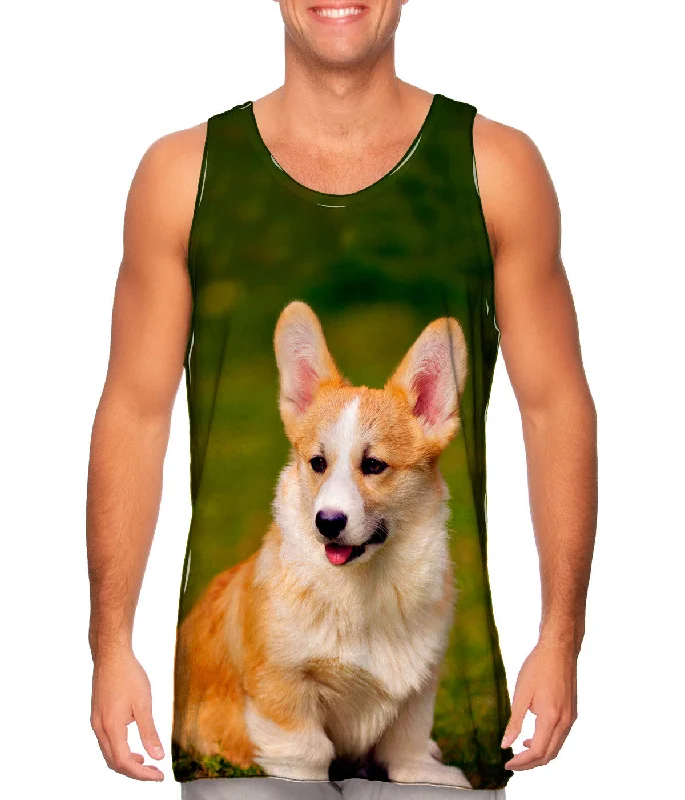 Women's Spaghetti Strap Tank Tops with Geometric PatternsPembroke Welsh Corgi Puppy