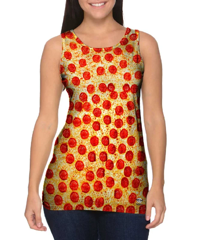 Women's Cropped Tank Tops with Vintage Band LogosPepperoni Pizza