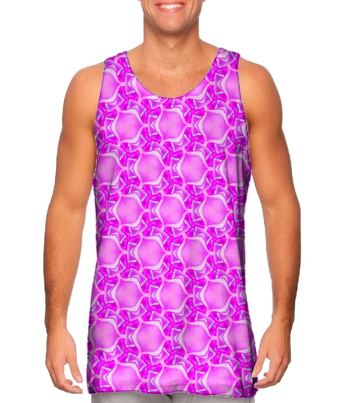 High - Neck Women's Silk Blend Tank Tops for a Luxurious FeelPink Palooza Patten