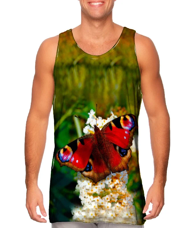 Women's Longline Tank Tops with Abstract PrintsRedfurry Butterfly