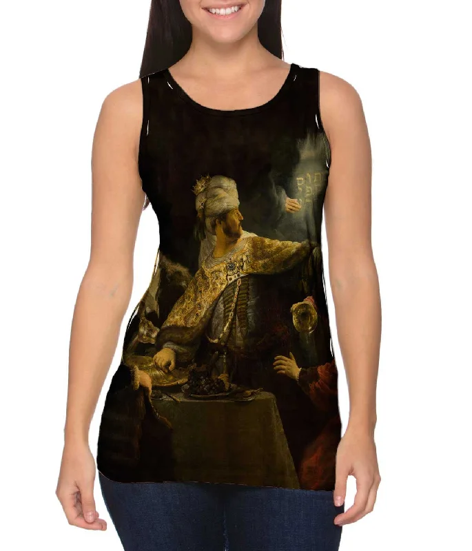 Women's Button - Down Tank Tops in Striped PatternsRembrandt - "Belshazzar_#_s Feast" (1635)