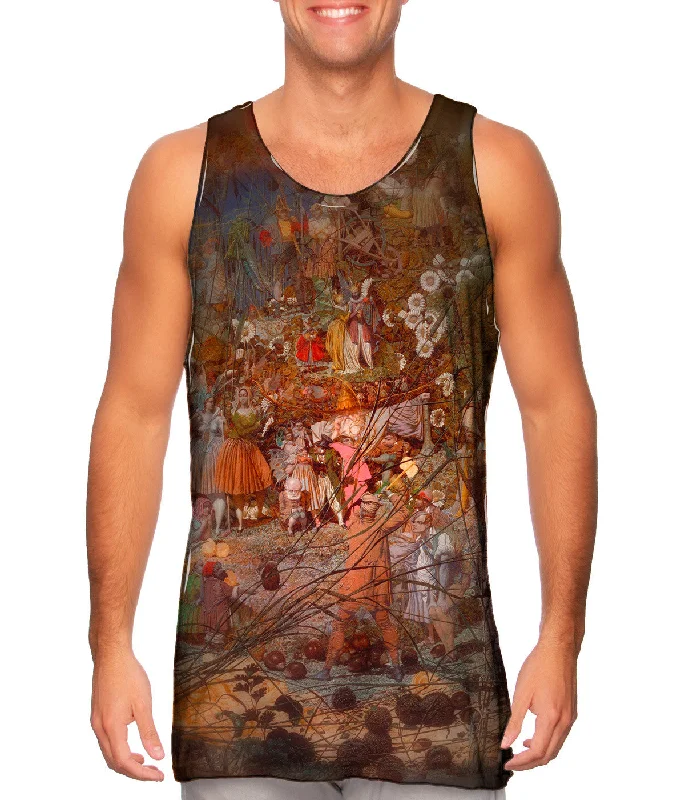 Scoop Neck Women's Linen Blend Tank Tops for SummerRichard Dadd - "The Fairy Fellers Masterstroke" (1864)