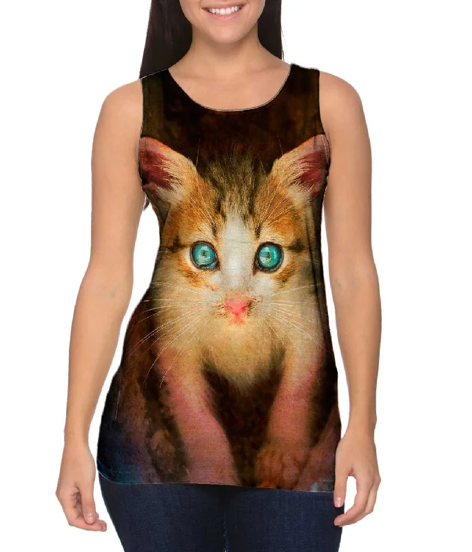 Crew Neck Women's Sustainable Tank Tops Made from Recycled MaterialsRio City Kitten