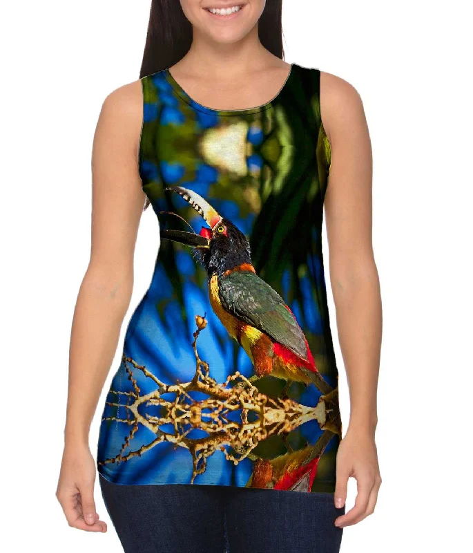 High - Neck Women's Silk Blend Tank Tops for a Luxurious FeelRipe Palm Aracari