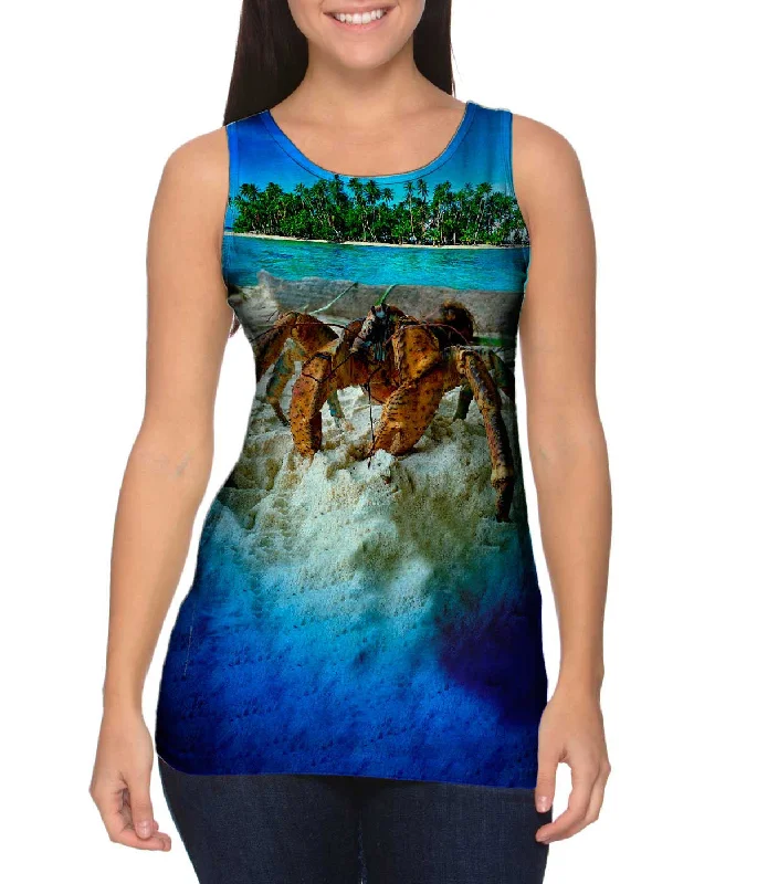 High - Neck Women's Silk Blend Tank Tops for a Luxurious FeelRobber Crab Island