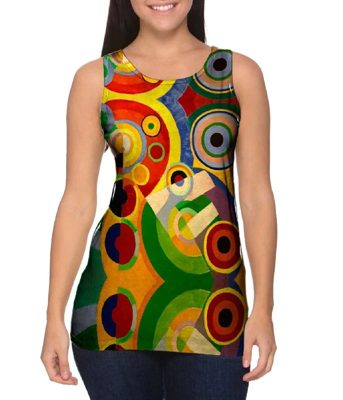 Scoop Neck Women's Linen Blend Tank Tops for SummerRobert Delaunay - "Rhythm" (1912)