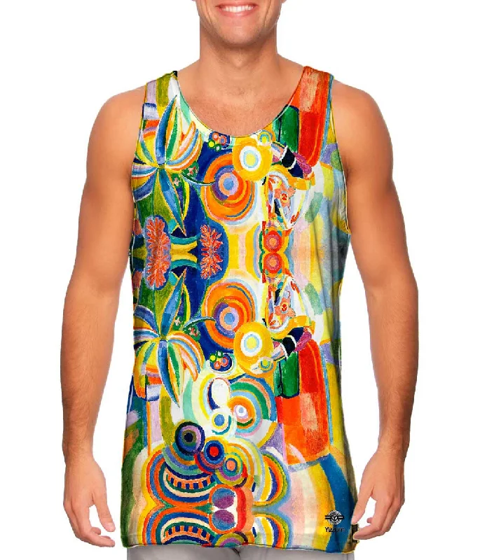 Crew Neck Women's Sustainable Tank Tops Made from Recycled MaterialsRobert Delaunay - "Tall Portuguese Woman" (1916)