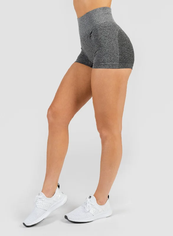 High - Waisted Women Shorts for a Retro and Flattering LookSEAMLESS COMPRESSION SHORTS - ASPHALT