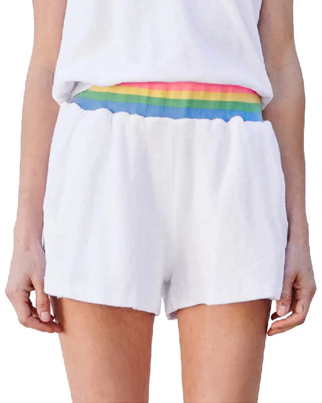 High - Waisted Women Shorts for a Retro and Flattering LookSUNDRY Rainbow Rib Pull-On Short