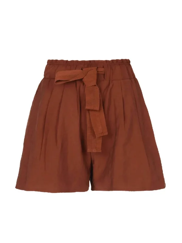 Solid Color Women Shorts in Bright Hues for a Bold StatementWomen's Giorgio Short In Cacao