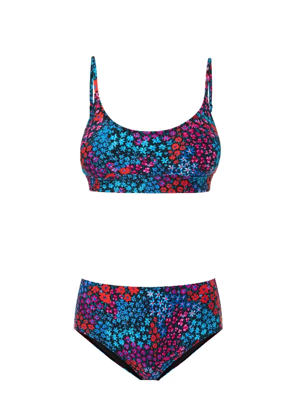 UV - protection bikini for safe sun exposure during beach daysErika Top + Classic Midrise Bottom in In Bloom