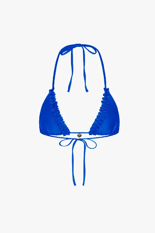 Monokini - style bikini with a unique one - piece - meets - bikini designRUFFLE CHARM BIKINI TOP IN ULTRAMARINE